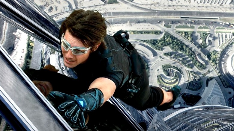 Ethan Hunt climbing