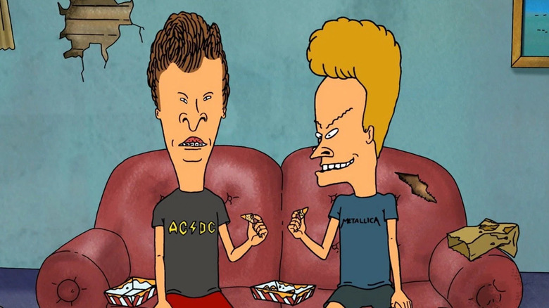 Beavis and Butt-Head eating nachos on couch in Beavis and Butt-Head