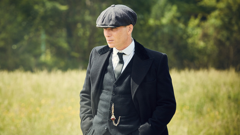 Thomas Shelby walking outside in Peaky Blinders