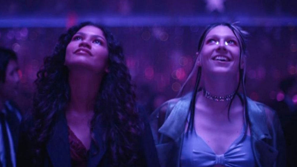 Zendaya as Rue Bennett and Hunter Schafer as Jules Vaughn on Euphoria