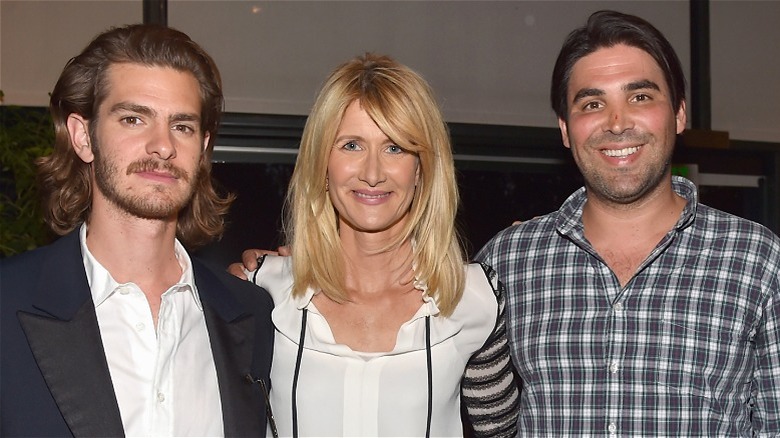 Andrew Garfield, Laura Dern, and Kevin Turen posing at a special screening of "99 Homes" (2015)