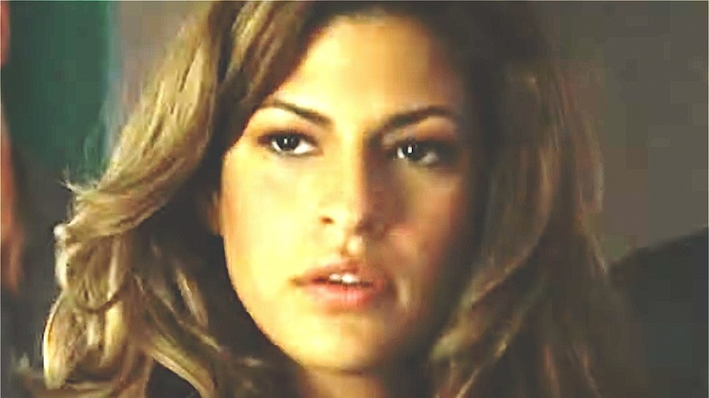 Eva Mendes smirking