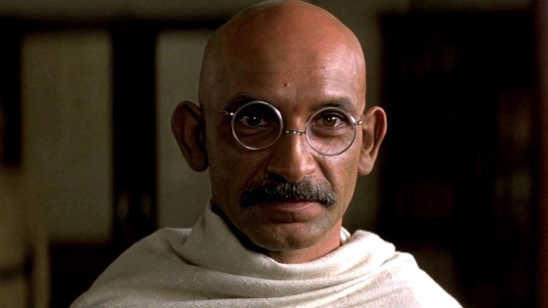 Ben Kingsley as Gandhi smiles benevolently in 'Gandhi' (1982)