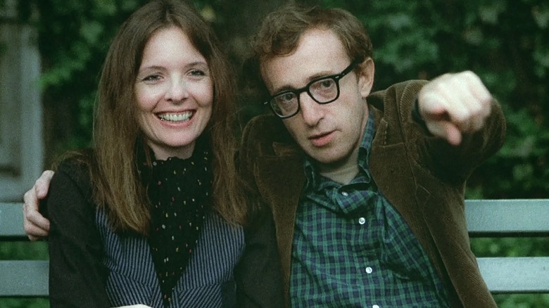 Annie and Alvie sitting on a bench in "Annie Hall"