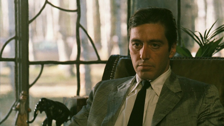 Don Michael Corleone sitting in "The Godfather Part II"