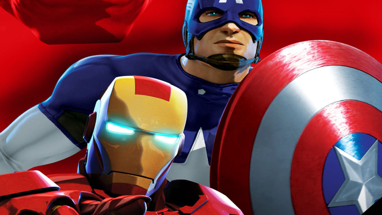 Captain America charging forward