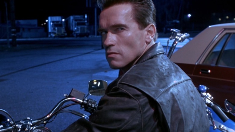 Arnold on motorcycle