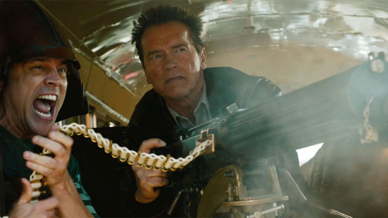 Arnold and Johnny Knoxville shoot gun