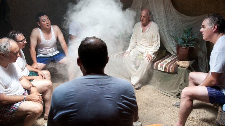 George Sr. runs a sweat lodge