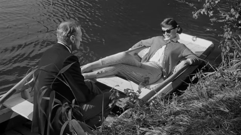 Ariane Chavasse leans back in boat