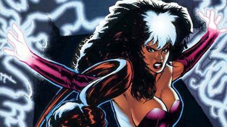 Rapture firing off electric bolts at her enemy