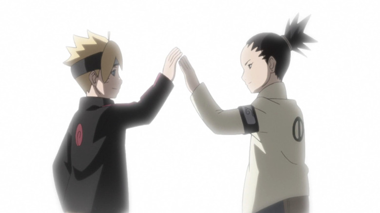 Boruto high-fiving Shikadai