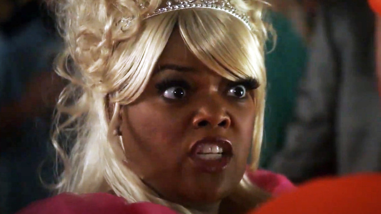 Shirley Bennett wearing Glinda wig