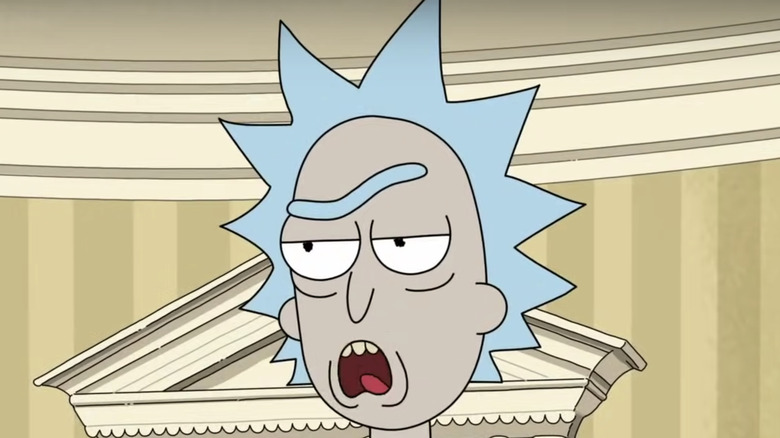 Rick Sanchez from Rick and Morty making face