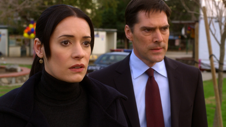 Prentiss and Hotch looking concerned Criminal Minds