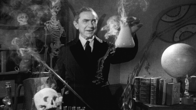 Bela Lugosi in his lab