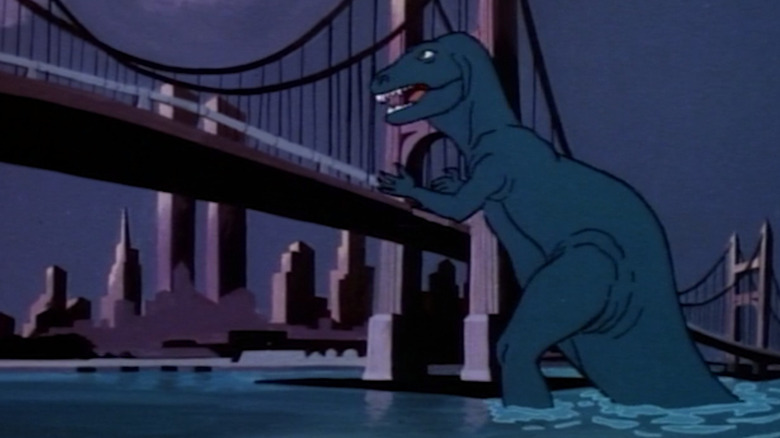 Dinosaur attacking New York City