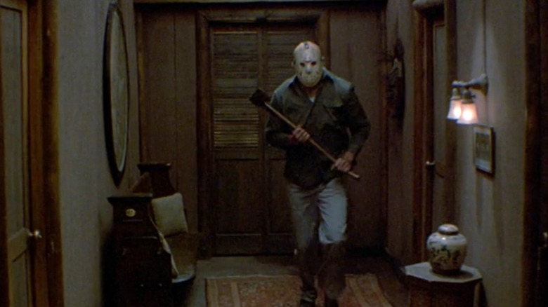 Jason Voorhees wielding ax in Friday the 13th Part III (1982)