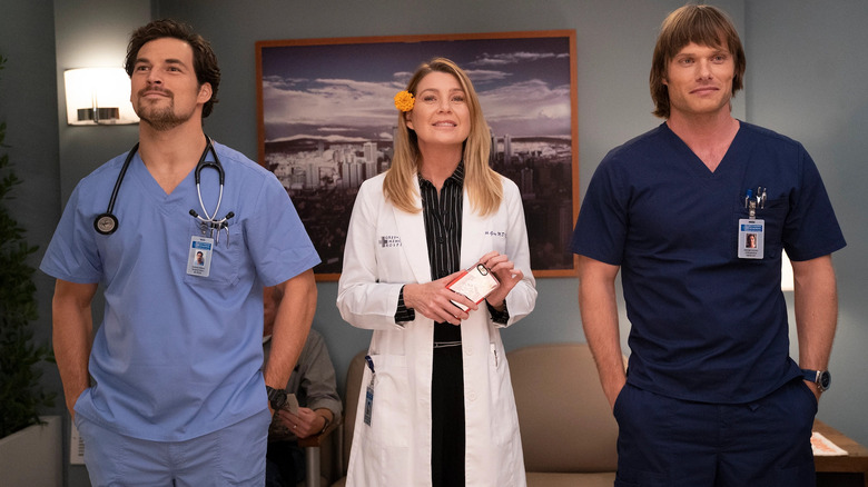 Meredith between Andrew and Link
