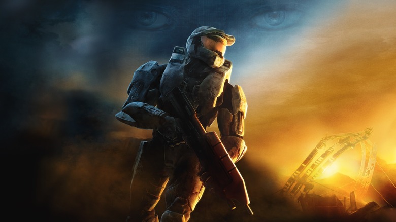 Master Chief holding assault rifle