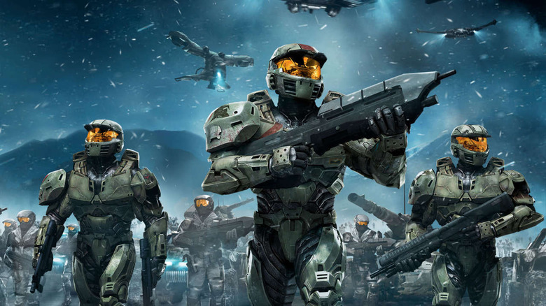 Spartans with assault rifles and shotguns