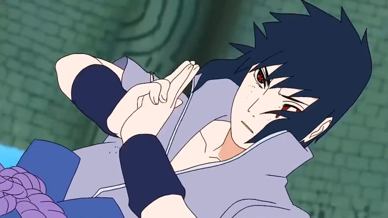 Sasuke using hand sign