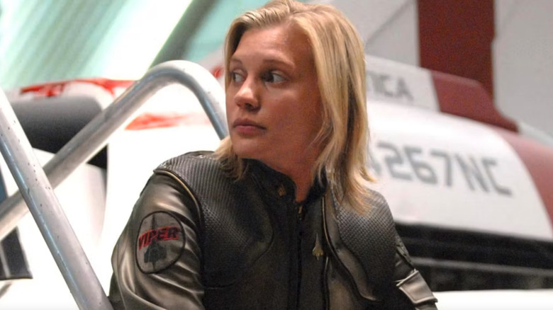 Starbuck looks over her shoulder