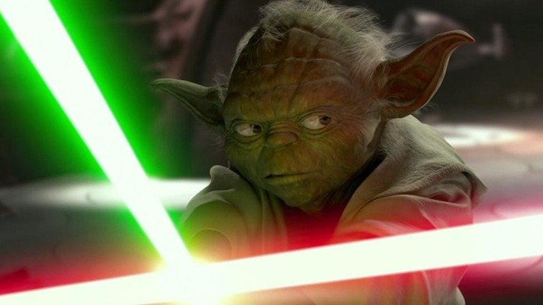 first appearance of Yoda's lightsaber