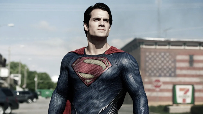 Superman on the streets of Smallville in "Man of Steel" (2013)