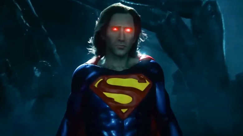 Superman with glowing eyes in "The Flash" (2023)