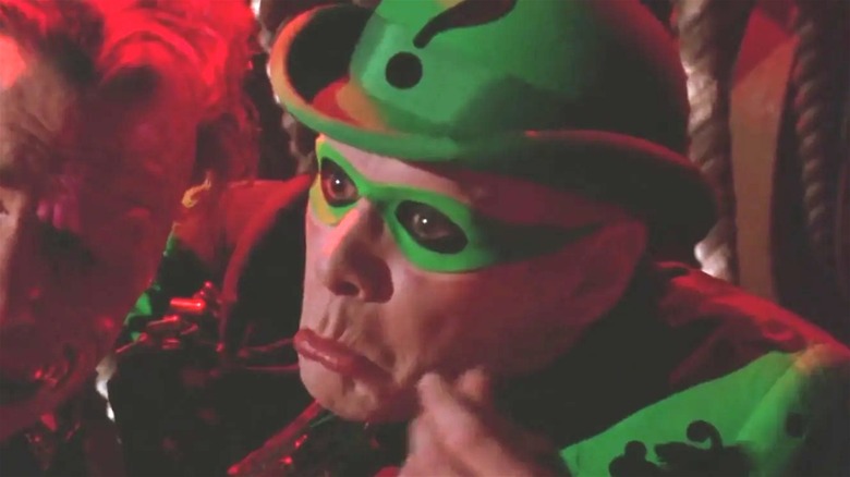 The Riddler making a pouty face