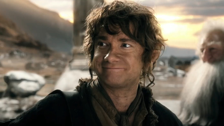 Bilbo smiling in The Hobbit: The Battle of the Five Armies