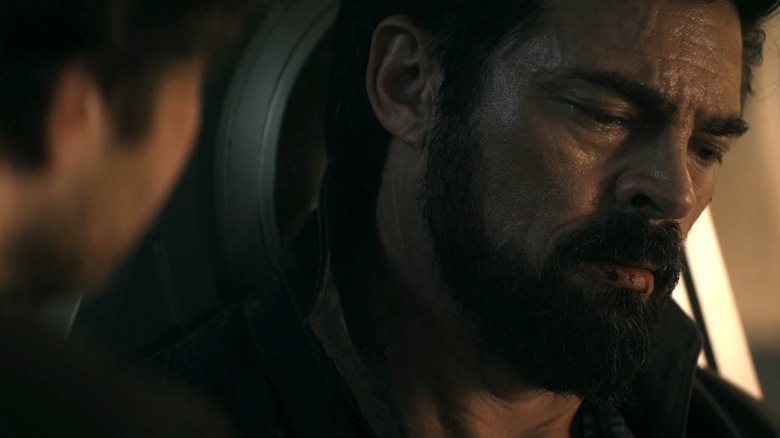 Butcher dying next to Hughie in The Boys series finale