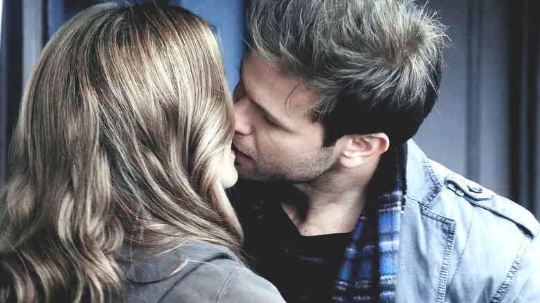 Alaric and Jenna kiss