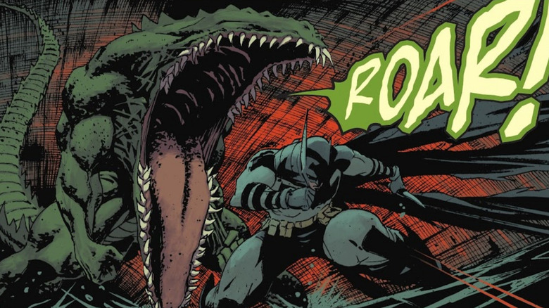 Killer Croc roars at Batman in Absolute Batman #12