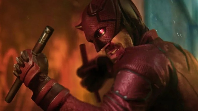 Daredevil listens intently during a fight in "Daredevil: Born Again" (2025)