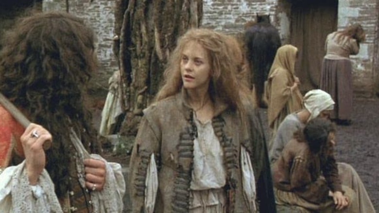 Katherine talking to a man