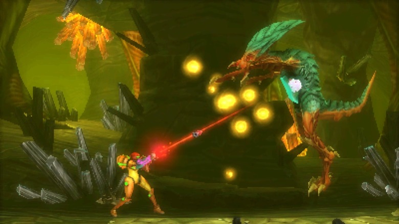 Metroid: Samus Returns Samus blast creature