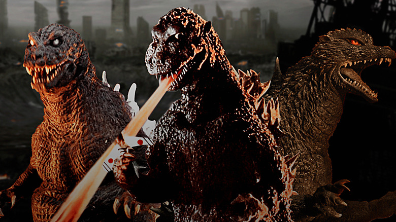 Different versions of Godzilla