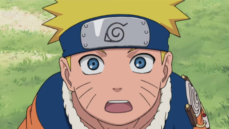 Naruto staring up in shock