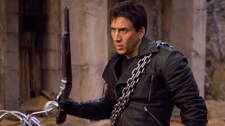 Johnny Blaze on his bike in "Ghost Rider" (2007)