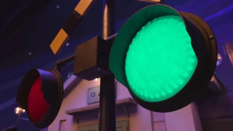 A traffic light flashing green in Squid Game Season 3