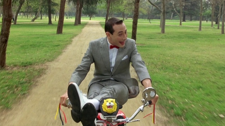 Pee-wee Herman riding his bike