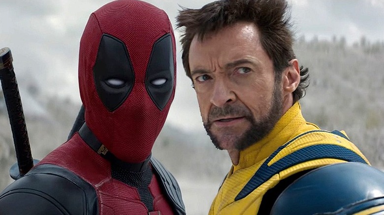 Deadpool and Wolverine glaring in "Deadpool and Wolverine"