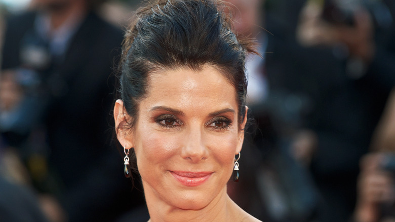 Sandra Bullock red carpet smiling