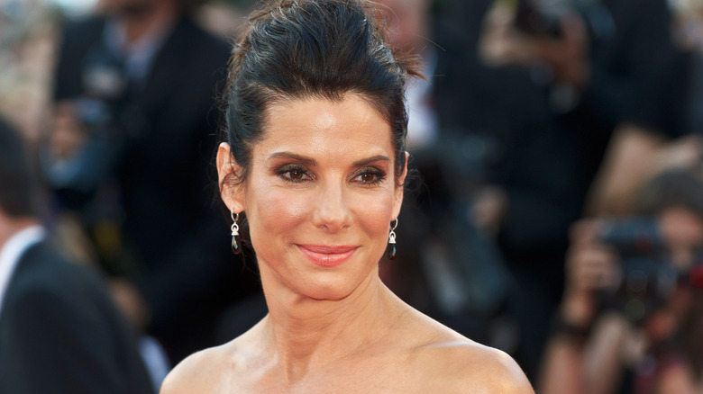 Sandra Bullock red carpet smiling