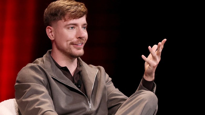 MrBeast speaking at an event