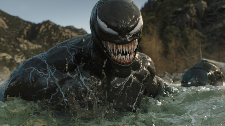 Venom in a river in "Venom: The Last Dance" (2024)