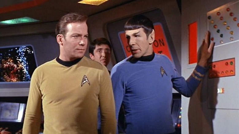 Kirk and Spock on the bridge in Star Trek: Strange New Worlds