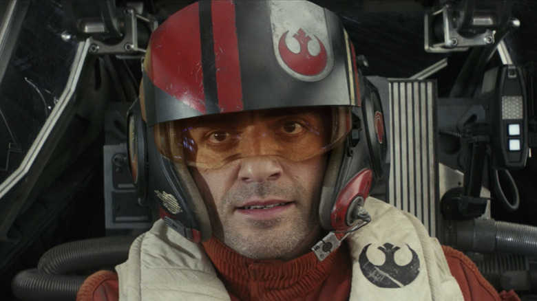 Poe Dameron in a cockpit